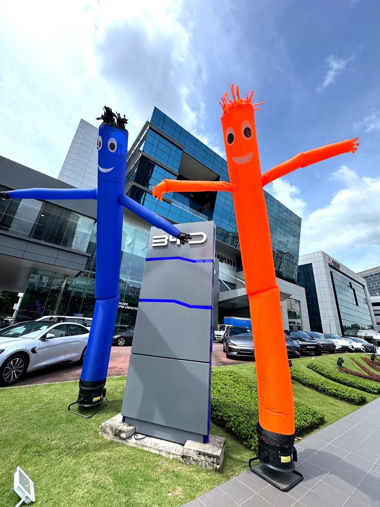 Inflatable air dancers rental at car showroom corporate event Singapore