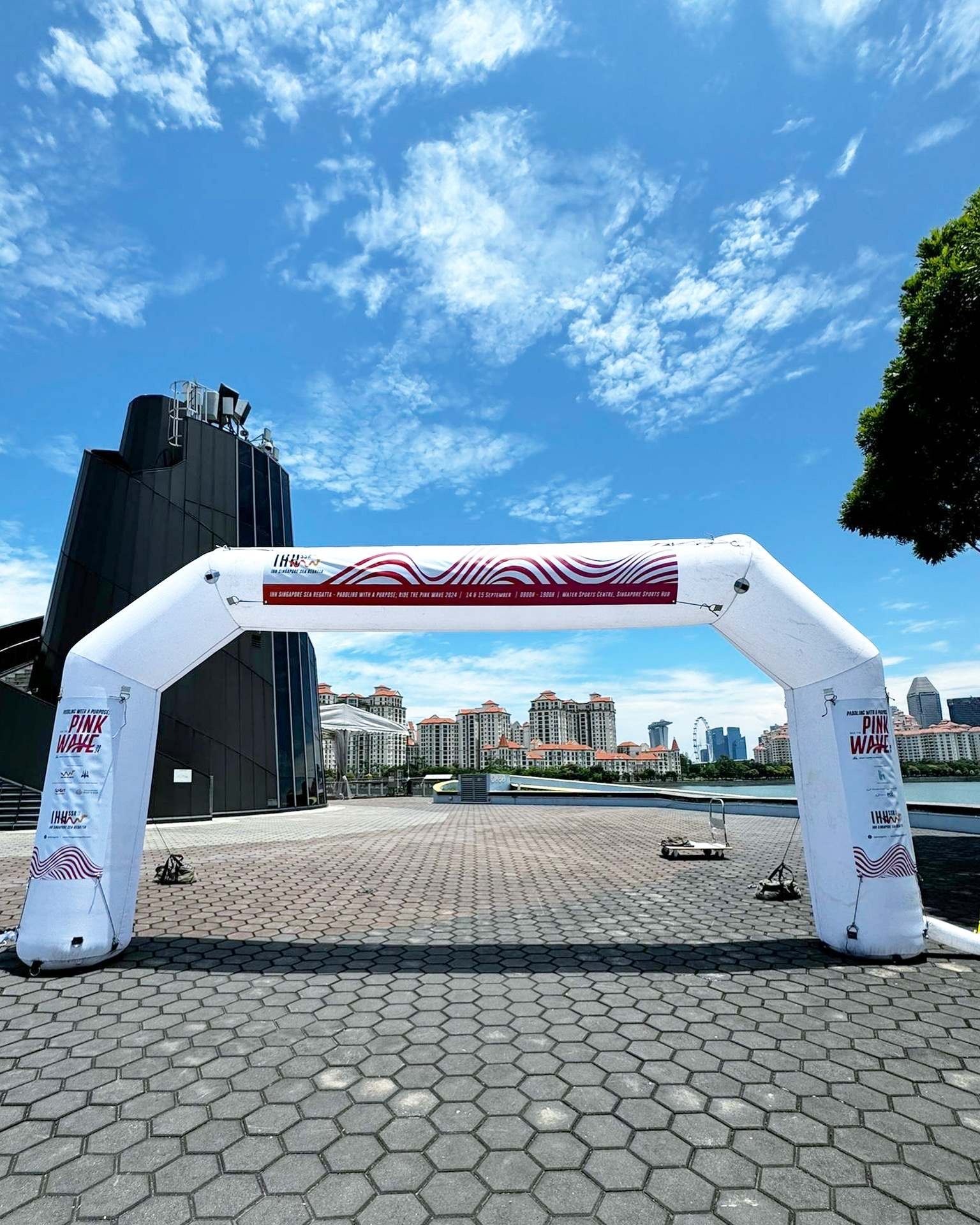 Inflatable arch outdoor event rental at Singapore Sports Hub