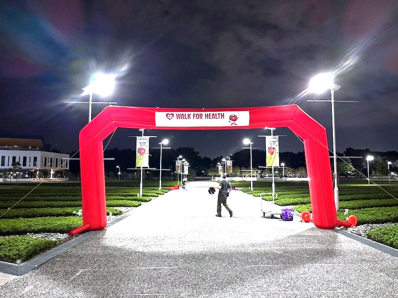 Inflatable arch for Walk for Health outdoor event Singapore