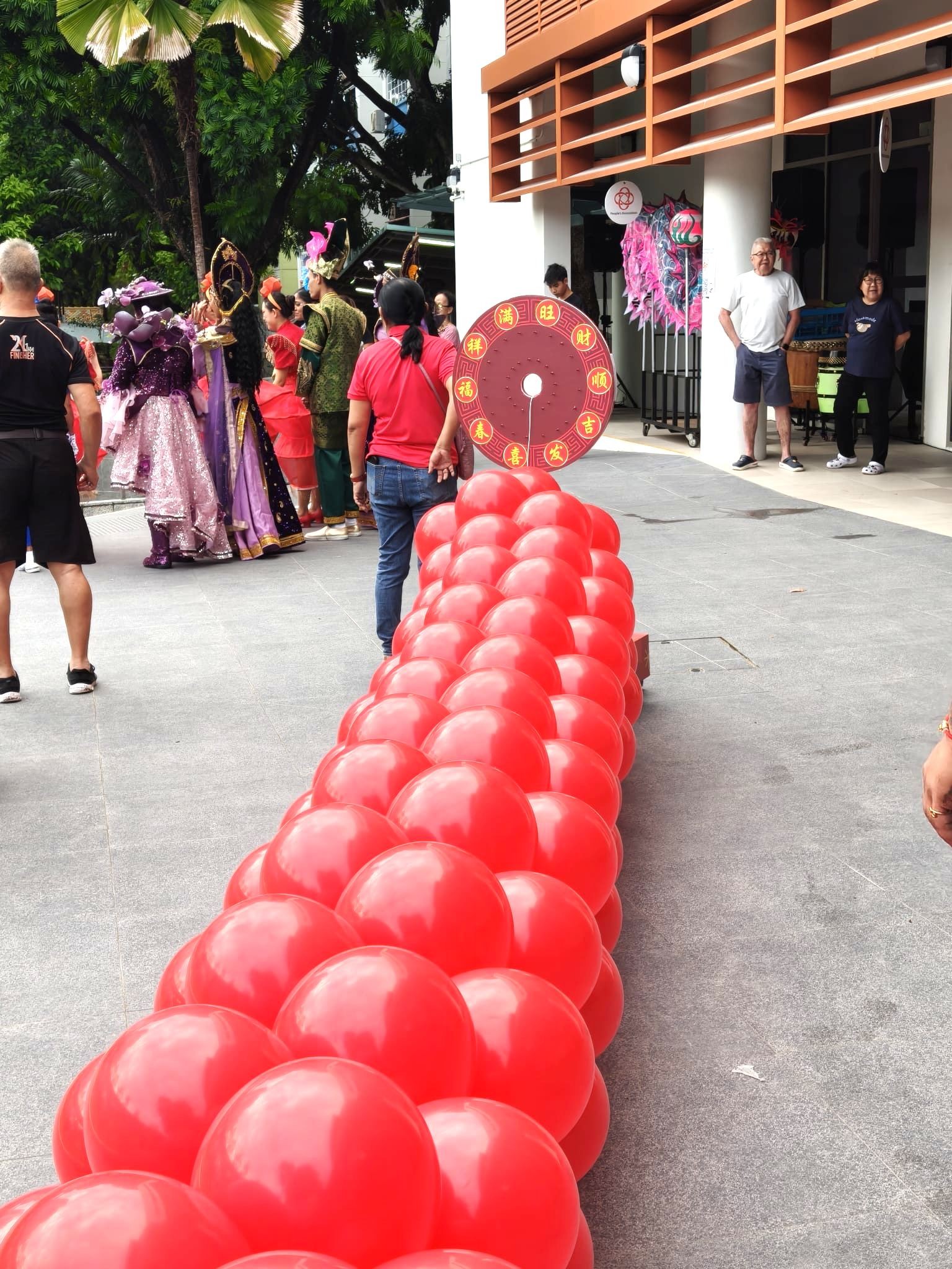 Red balloon column Chinese New Year event Balloon Decorations Singapore
