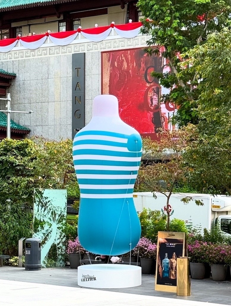 Giant inflatable advertising balloon at brand activation on Orchard Road Singapore