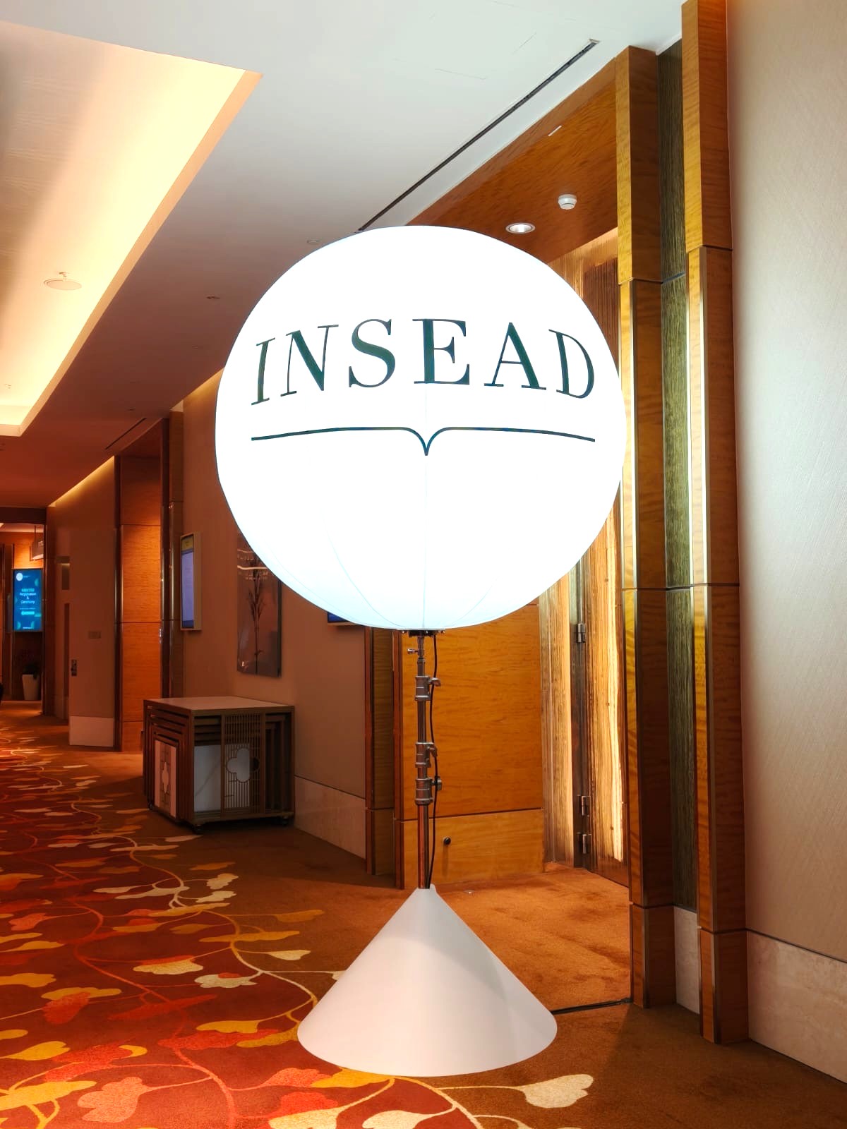 Branded lighted balloon stand for corporate event in Singapore